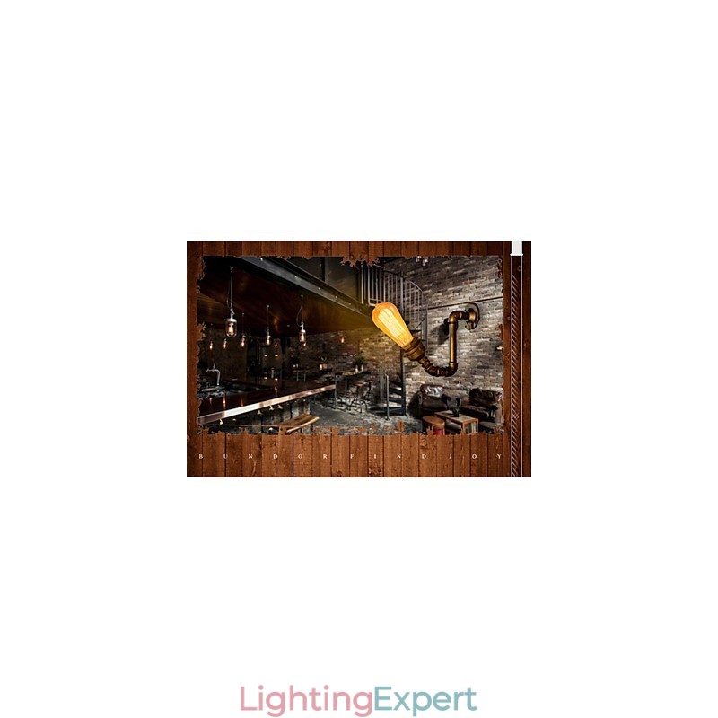 American Village Loft Industrial Edison Style Vintage Wall Light Lamp Retro Water Pipe Lamp Wall Sconce