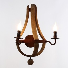 Mini Style Wall Sconces Rustic Lodge Wood Bamboo