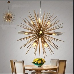 Retro Imitation Copper Creative line 12 Chandelier
