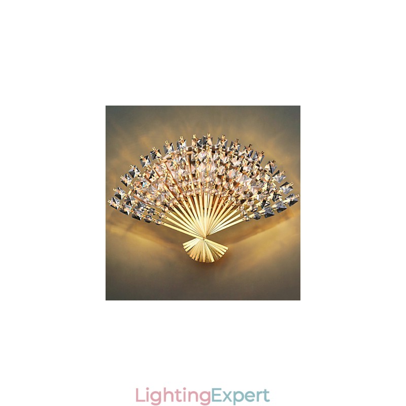 Valentine'S Day The Fan Wall Decoration Gifts Contemporary And Contracted Crystal Wall Lamp Light