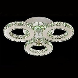 Crystal Flush Mount 3 Lights Modern Transparent Electroplating Stainless Steel