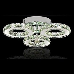Crystal Flush Mount 3 Lights Modern Transparent Electroplating Stainless Steel