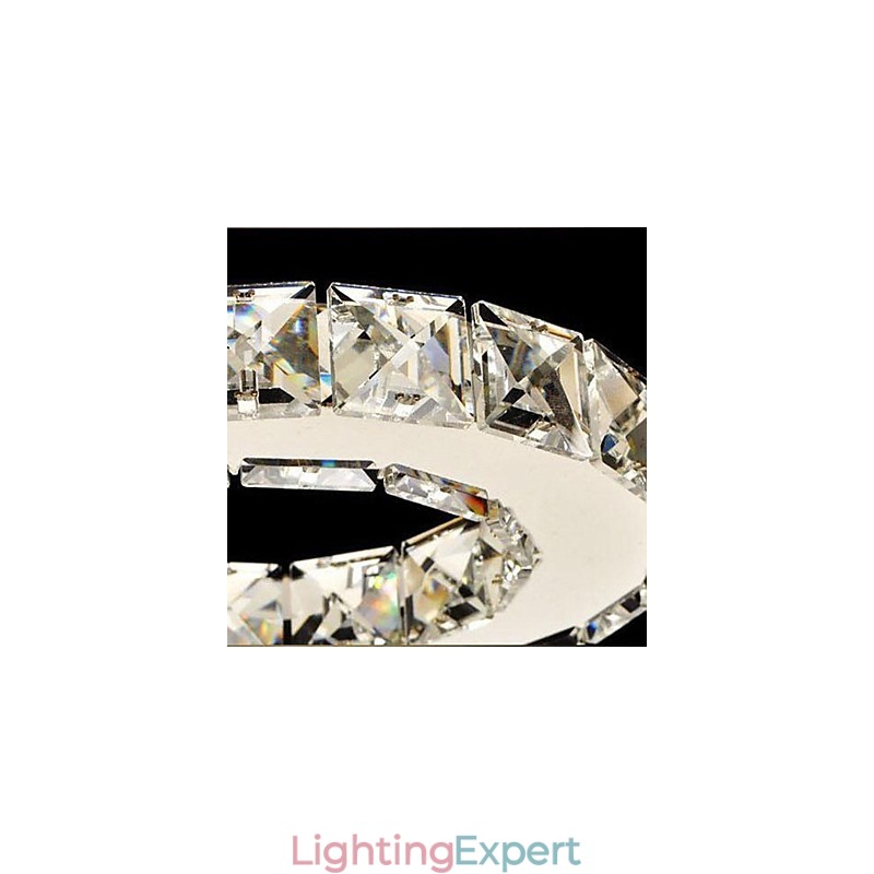 Crystal Flush Mount 3 Lights Modern Transparent Electroplating Stainless Steel