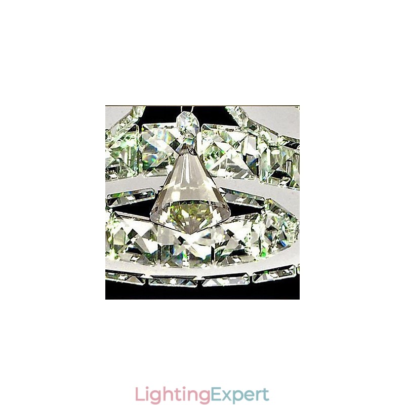 Crystal Flush Mount 3 Lights Modern Transparent Electroplating Stainless Steel