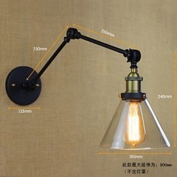 Mediterranean Village Retro Pastoral Glass Decorative Wall Sconce Clothing Store Restaurant Coffee
