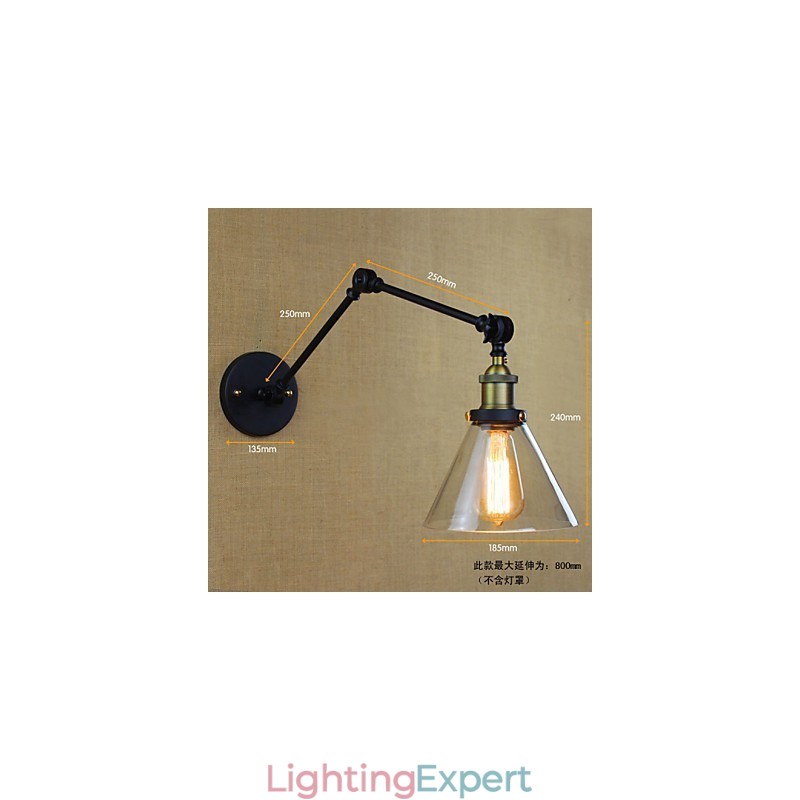 Mediterranean Village Retro Pastoral Glass Decorative Wall Sconce Clothing Store Restaurant Coffee
