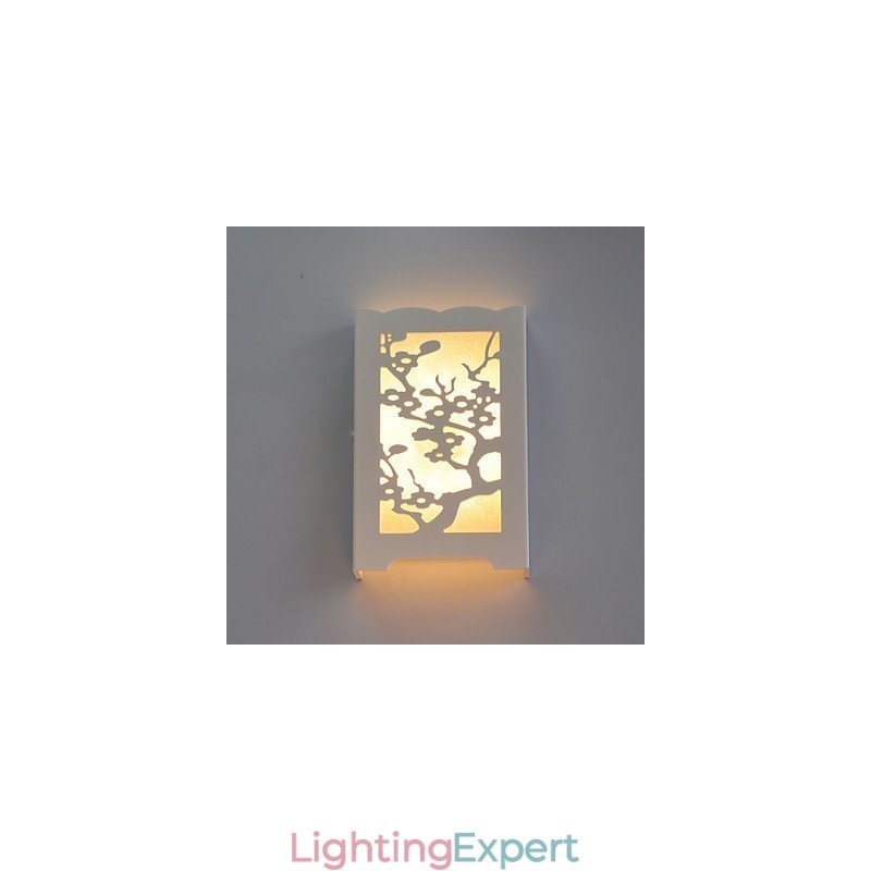 White The Plum Flower Wall Lamp Of Carve Patterns Or Designs On Woodwork Lights