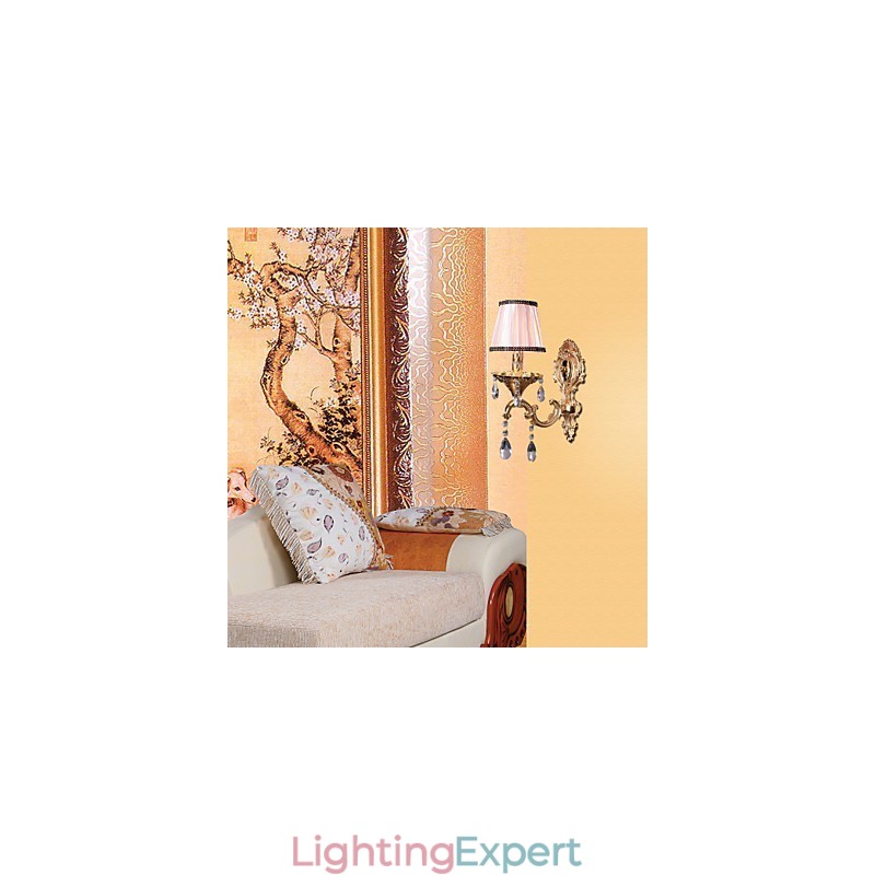 Elegant Crystal Wall Light in Pink