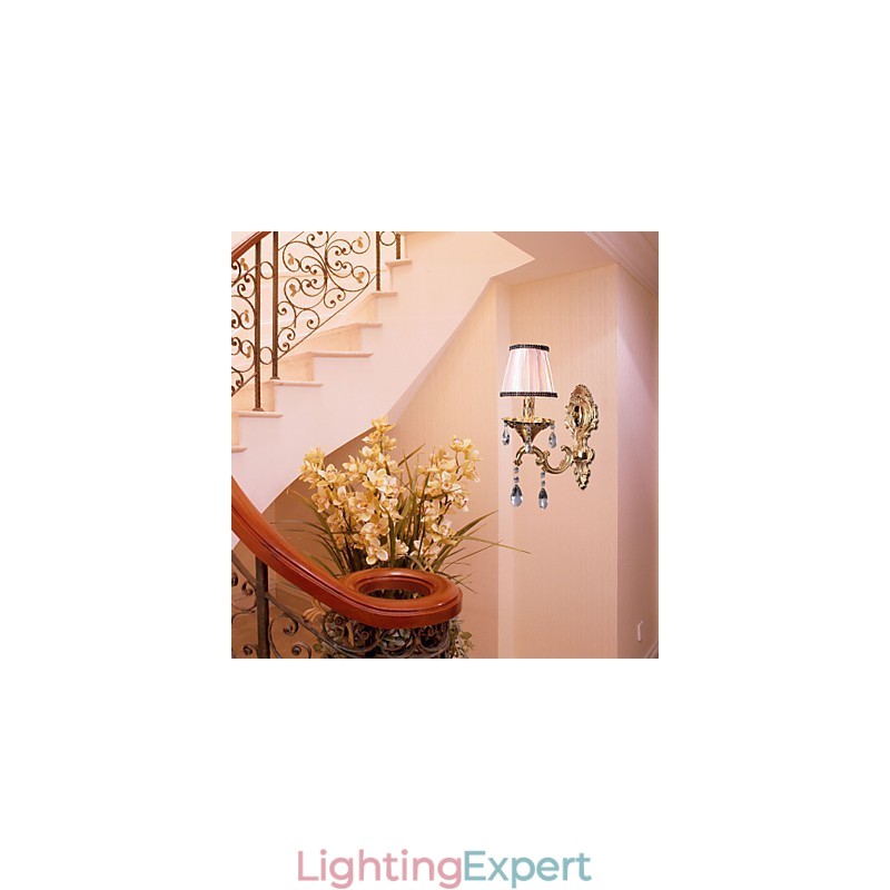 Elegant Crystal Wall Light in Pink