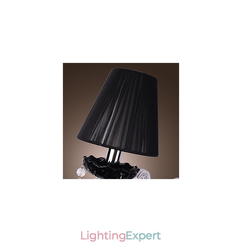 Crystal Wall Light with 2 Lights in Fabric Shade