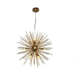Retro Imitation Copper Creative line 12 Chandelier
