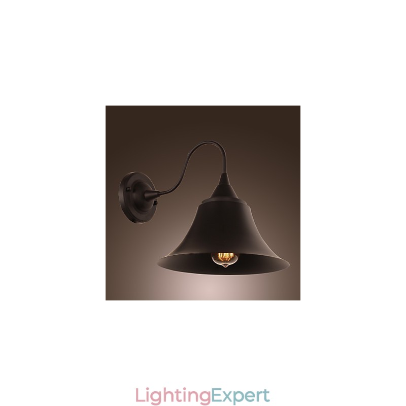 Artistic Wall Light with Retro Metal Shade and Bracket