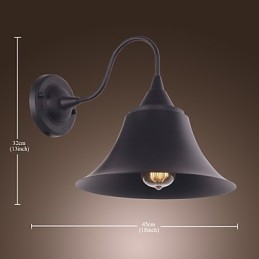 Artistic Wall Light with Retro Metal Shade and Bracket
