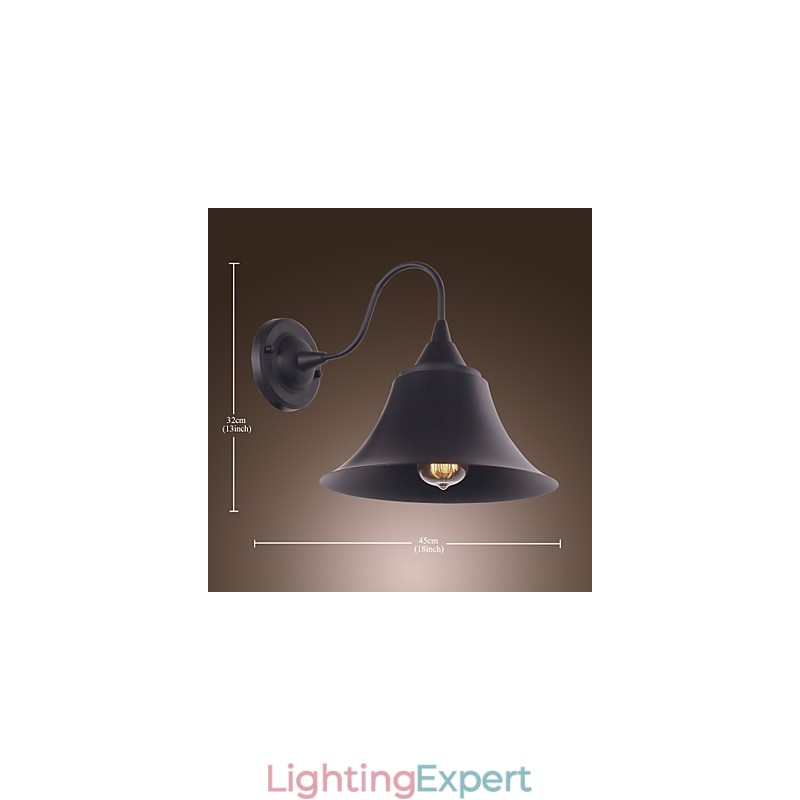 Artistic Wall Light with Retro Metal Shade and Bracket