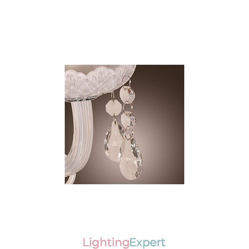 Crystal Wall Light with 2 Lights in Candle Bulb
