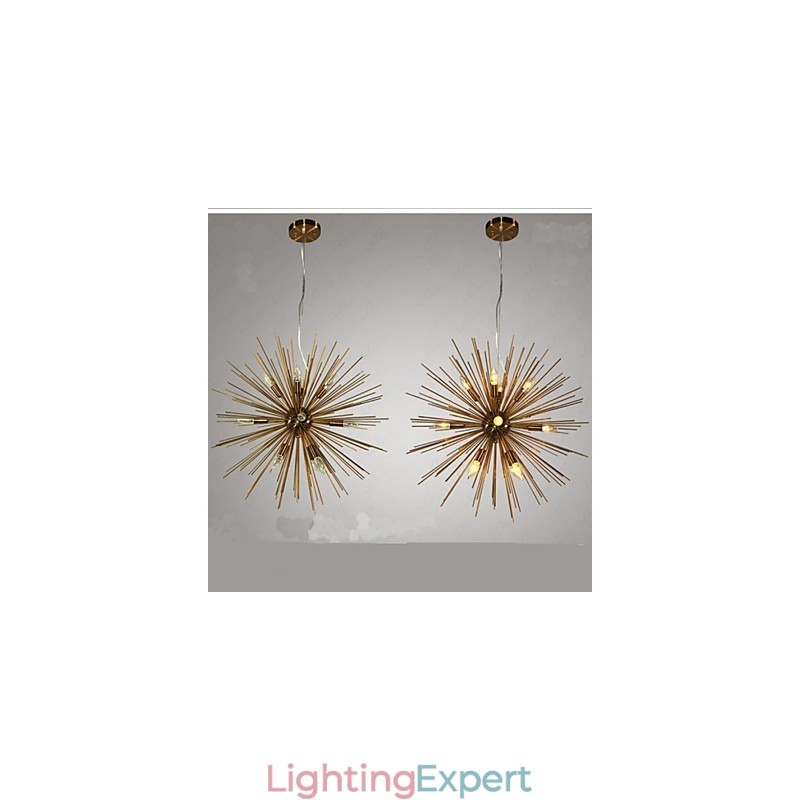 Retro Imitation Copper Creative line 12 Chandelier