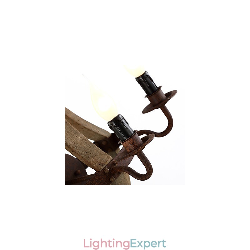 Mini Style Wall Sconces Rustic Lodge Wood Bamboo
