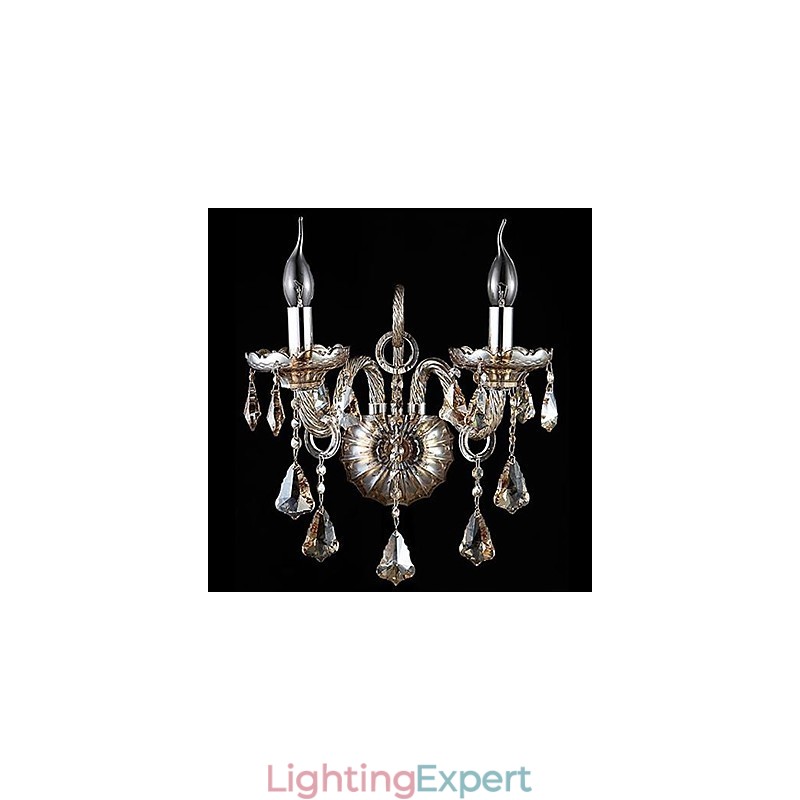 Crystal Wall Sconces Candle Wall Lights Reading Wall Lights Modern Contemporary Metal