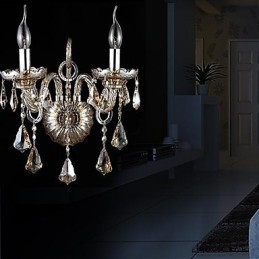 Crystal Wall Sconces Candle Wall Lights Reading Wall Lights Modern Contemporary Metal