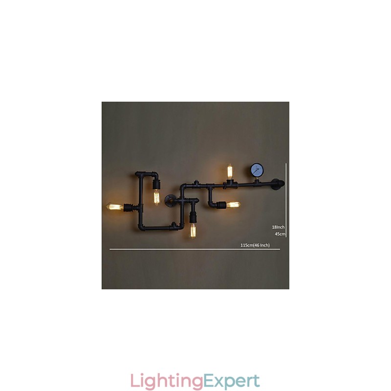 Wall Sconces 5 Light Water Pipe Iron Mini Style Industrial Style Country Metal