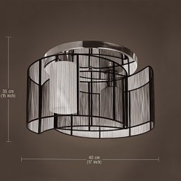 Ceiling Light Modern Design 2 Lights Black