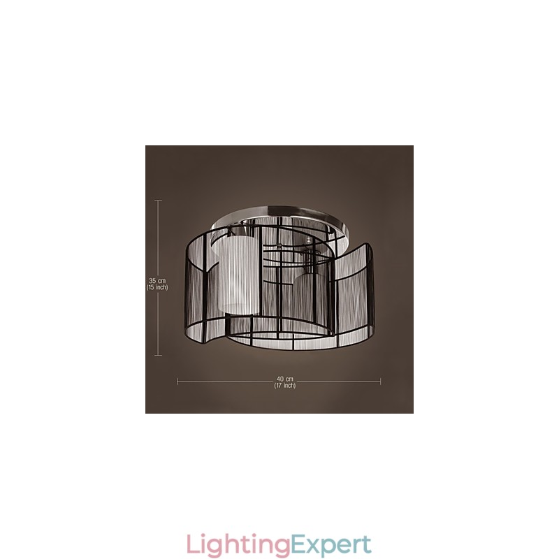 Ceiling Light Modern Design 2 Lights Black