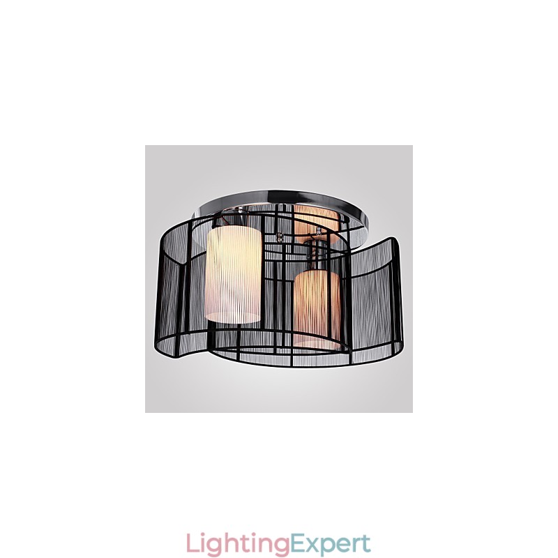Ceiling Light Modern Design 2 Lights Black