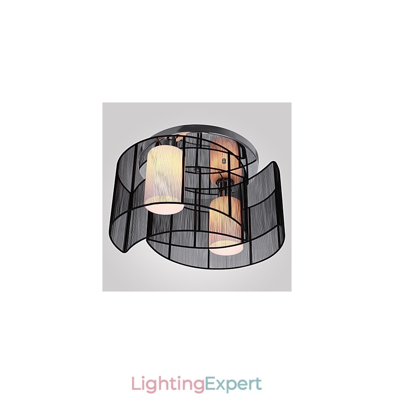 Ceiling Light Modern Design 2 Lights Black