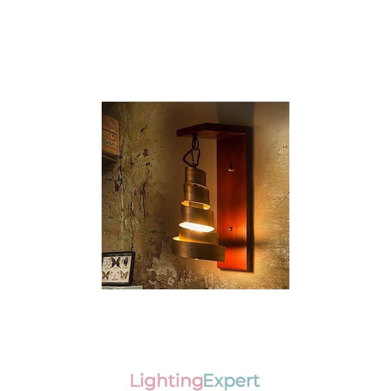 Antique Wood Wall Sconces 1 Light