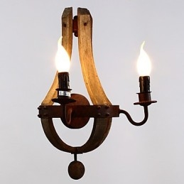 Mini Style Wall Sconces Rustic Lodge Wood Bamboo