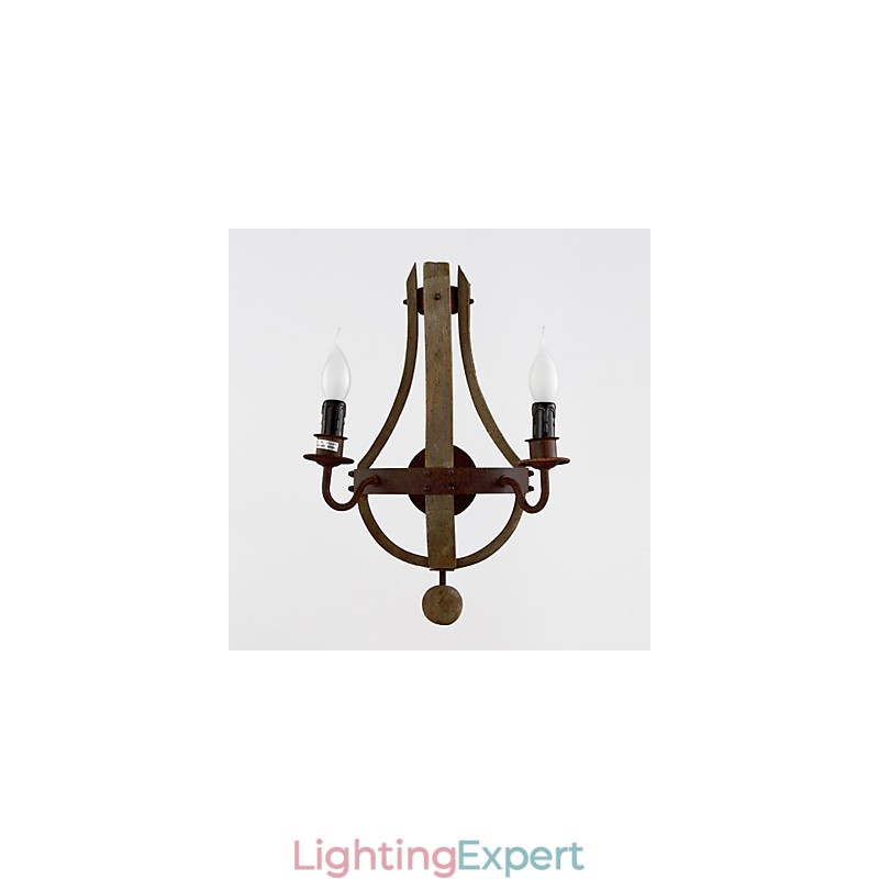 Mini Style Wall Sconces Rustic Lodge Wood Bamboo