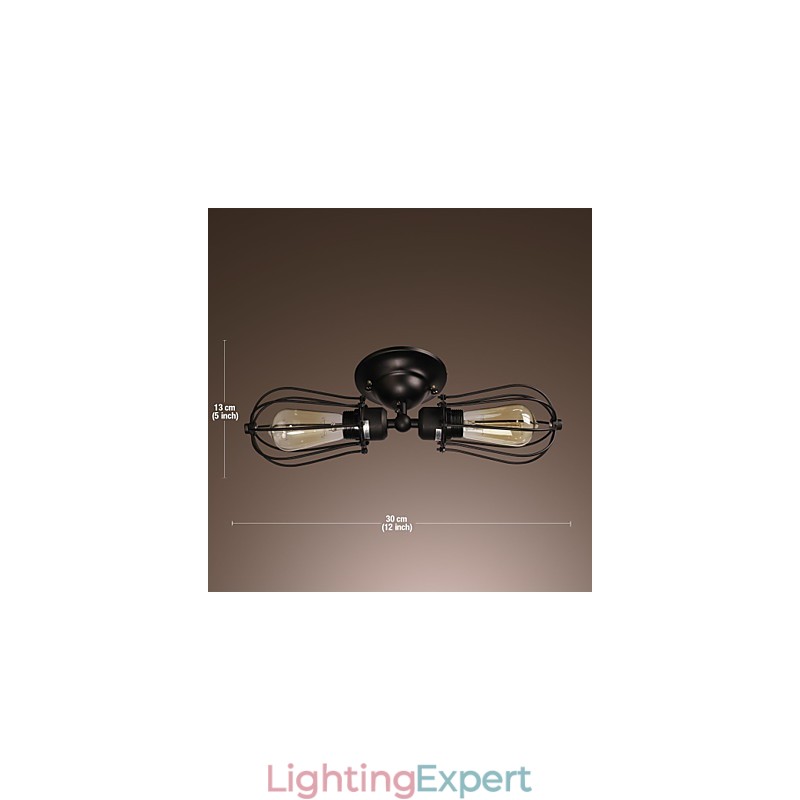 2 Light Golden Wall Light in Antique Style