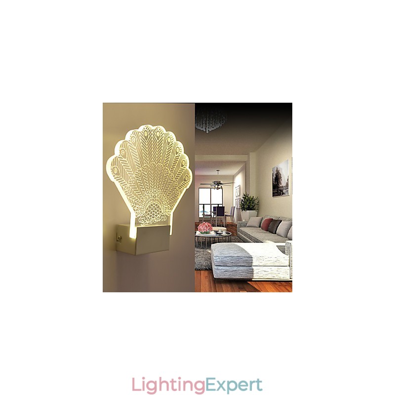 Acrylic Wall Lamp PVC Lamp Light Modern Contemporary Metal