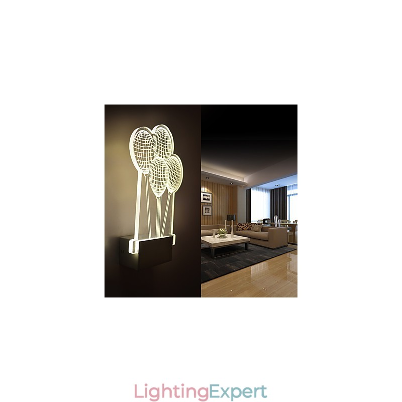 Acrylic Wall Lamp PVC Lamp Light Modern Contemporary Metal