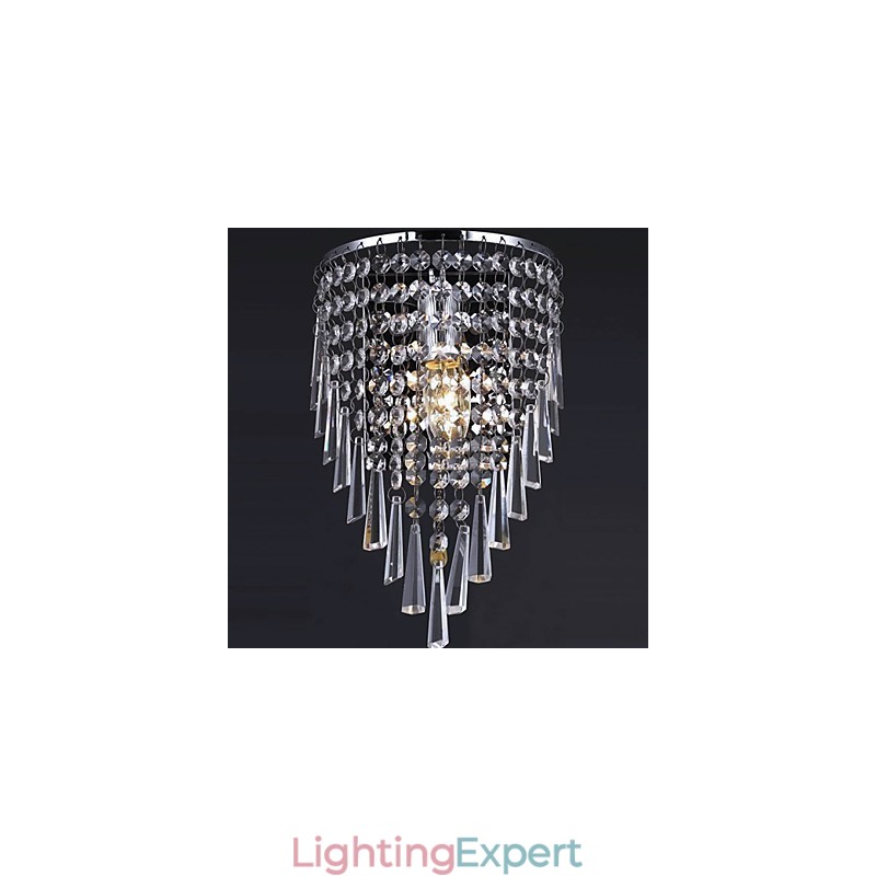 Classy Crystal Wall Light with 1 Light