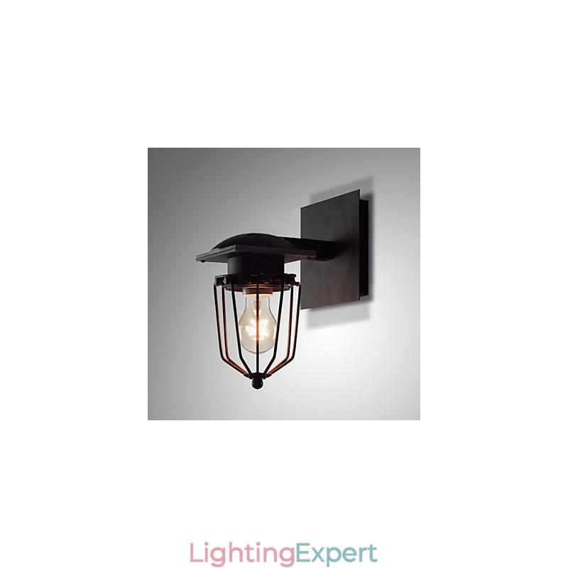 Retro Wrought Wall Lamps Single Head Antique Wall Lamp Reminisced Lamp Loft American Iron Vintage Small Cages Wall Lamp