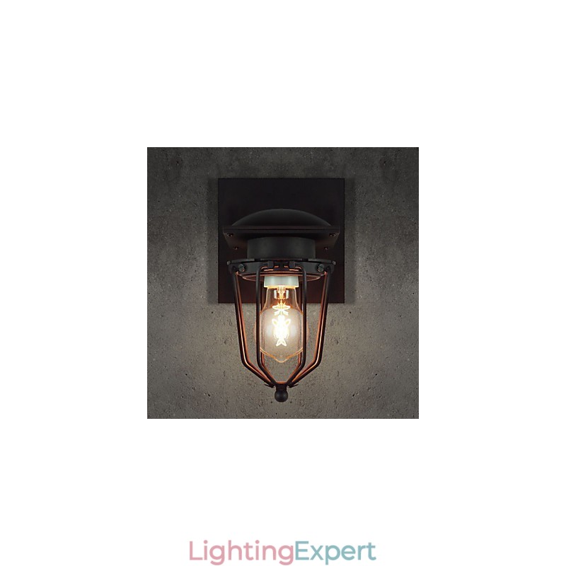 Retro Wrought Wall Lamps Single Head Antique Wall Lamp Reminisced Lamp Loft American Iron Vintage Small Cages Wall Lamp