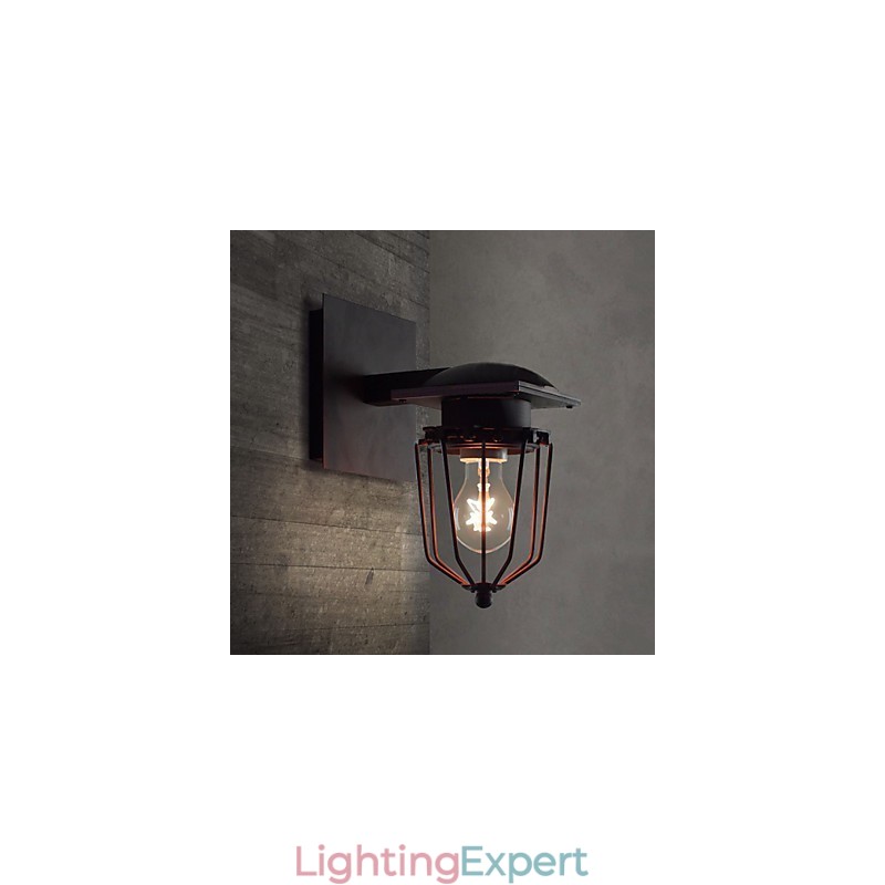 Retro Wrought Wall Lamps Single Head Antique Wall Lamp Reminisced Lamp Loft American Iron Vintage Small Cages Wall Lamp