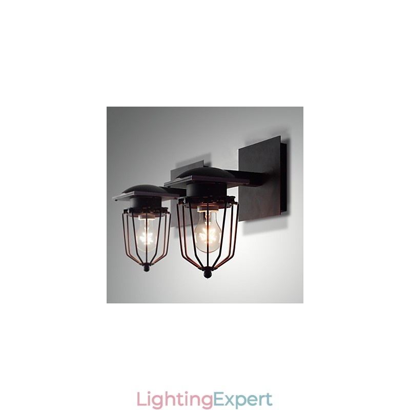 Retro Wrought Wall Lamps Single Head Antique Wall Lamp Reminisced Lamp Loft American Iron Vintage Small Cages Wall Lamp