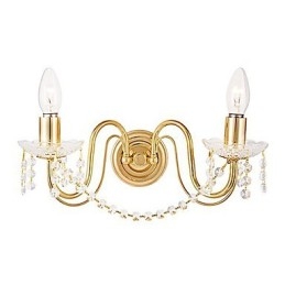 Golden Crystal Wall Light with 2 Lights