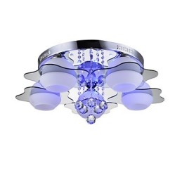 Remoter Control 5 Lights with Blue Redss Modern Ceiling Light Flush Mount