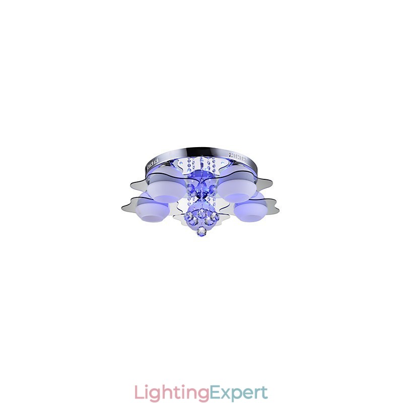 Remoter Control 5 Lights with Blue Redss Modern Ceiling Light Flush Mount