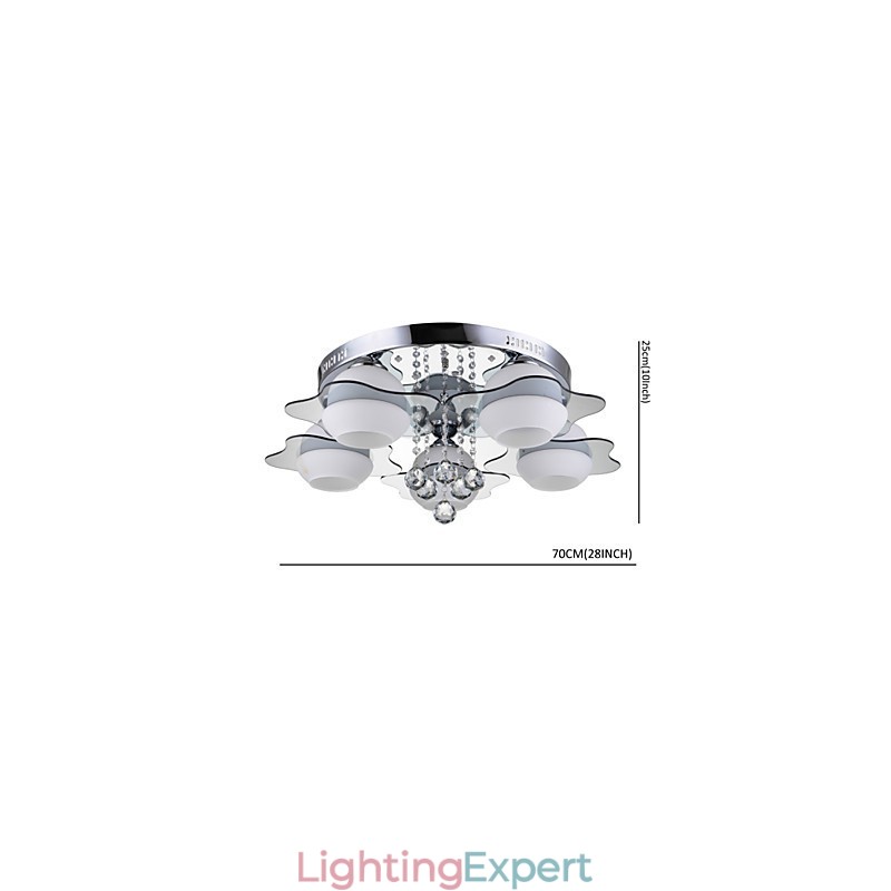 Remoter Control 5 Lights with Blue Redss Modern Ceiling Light Flush Mount