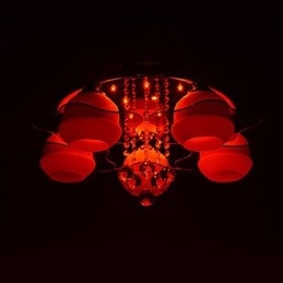 Remoter Control 5 Lights with Blue Redss Modern Ceiling Light Flush Mount