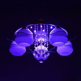 Remoter Control 5 Lights with Blue Redss Modern Ceiling Light Flush Mount