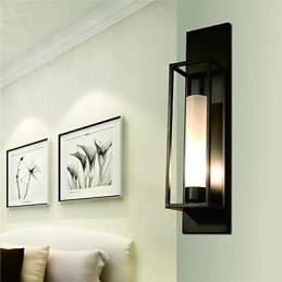 Wall Lights Wall Sconces Rustic Lodge Metal Dinning Room Bedroom Reading Room Metal+Glass