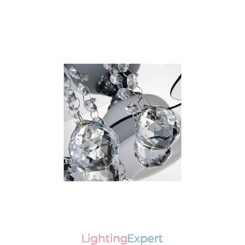 Remoter Control 5 Lights with Blue Redss Modern Ceiling Light Flush Mount