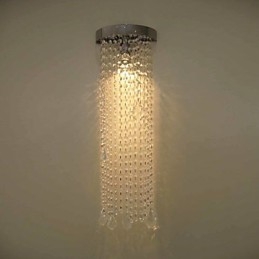 50W MR16 Chrome Finish Wall Light with Crystal Chains