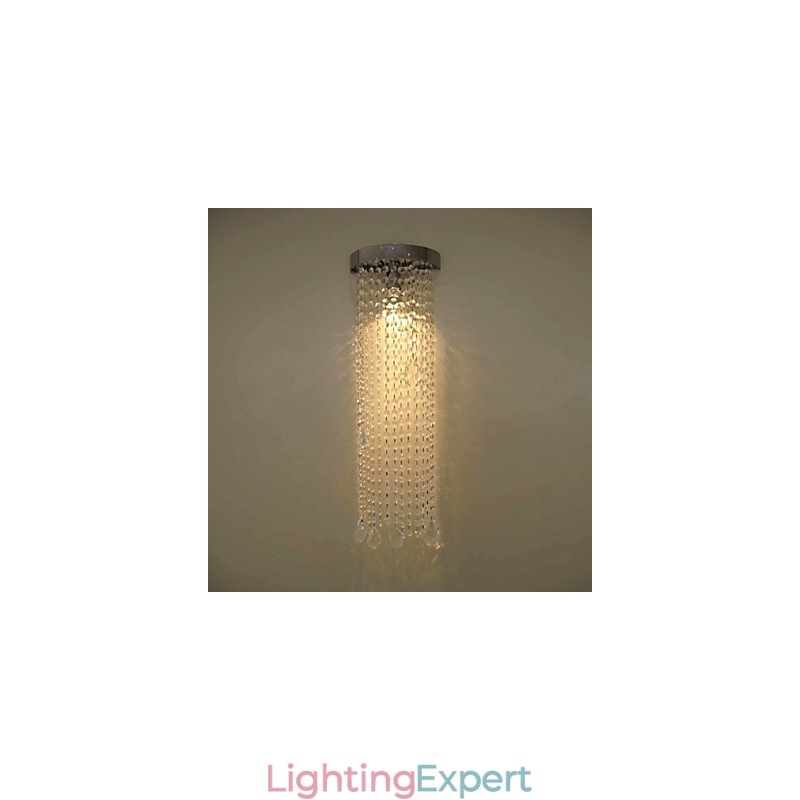 50W MR16 Chrome Finish Wall Light with Crystal Chains
