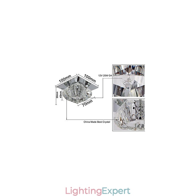 Modern Contemporary Crystal Mini Style Flush Mount